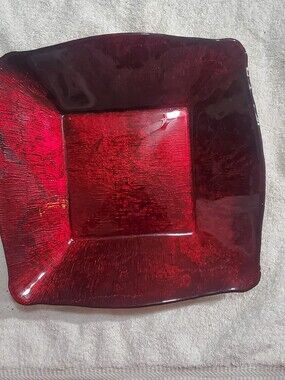 Source Unknown Gold Square Decorative Dinner Plate
